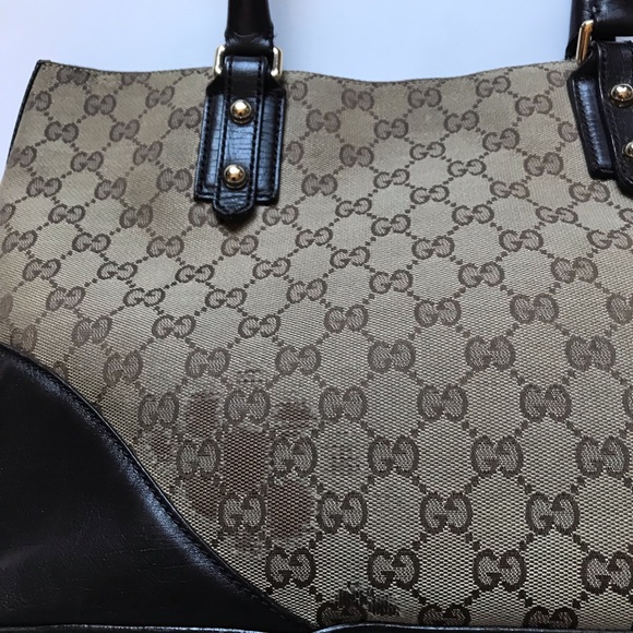 Gucci Beige/Chocolate Horsebit GG Tote Vintage - Picture 3 of 8